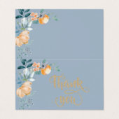 水彩の花ほこりっぽい青ありがとう 名刺 (外部フラット)