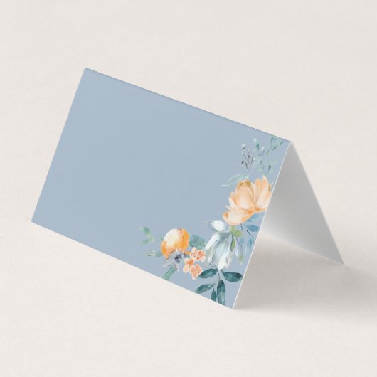 水彩の花ほこりっぽい青ありがとう 名刺 (裏面)