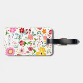 水彩の花をパーソナライズ ラゲッジタグ (裏面横)