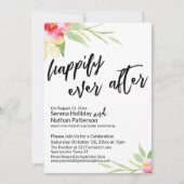 水彩の花を手書きした後も楽しく 招待状 (正面)