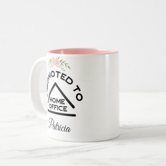 水彩の花を持つホームオフィスに昇格する ツートーンマグカップ (正面左)