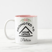 水彩の花を持つホームオフィスに昇格する ツートーンマグカップ (左)