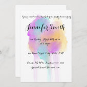 水彩の花嫁お披露目パーティー招待状 招待状 (正面/裏面)