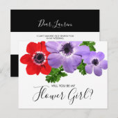 水彩の花嫁の少女を私のフラワーガールに、ウェディングパーティーのポストカード インビテーションポストカード (正面/裏面)