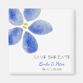 水彩の花日付の磁結婚石を保存 マグネット (正面)