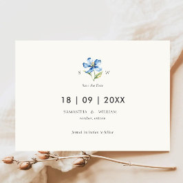 水彩の花日付を保存 招待状