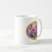 水彩の花束の花々、カラフルな背景    コーヒーマグカップ (正面右)
