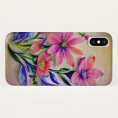 水彩の花束の花々、カラフルな背景 Case-Mate iPhoneケース (裏面(横))