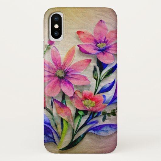 水彩の花束の花々、カラフルな背景 Case-Mate iPhoneケース (裏面)