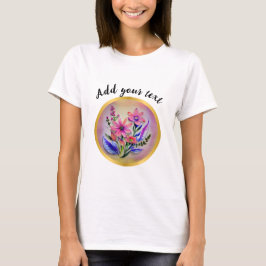 水彩の花束の花々、カラフルな背景    Tシャツ