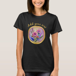 水彩の花束の花々、カラフルな背景    Tシャツ