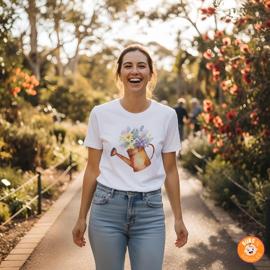 水彩の花柄のじょうろ　ママとお揃い Tシャツ