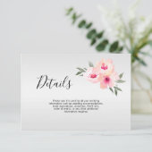 水彩の花柄 ブッシュピンク グレー ウェディングの詳細 エンクロージャーカード (スタンド正面)