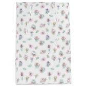 水彩の花模様 ミディアムペーパーバッグ (正面)