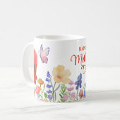 水彩の花母の日コーヒーマグ コーヒーマグカップ (正面左)