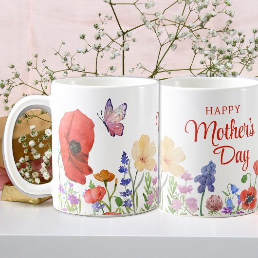 水彩の花母の日コーヒーマグ コーヒーマグカップ