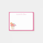 水彩の花瓶のバラ ポストイット (正面)