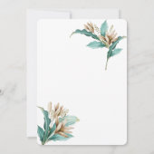 水彩の花葉類赤ちゃん 招待状 (裏面)