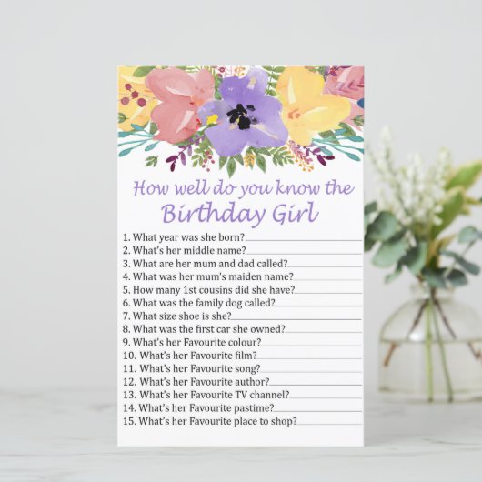 水彩の花誕生日を知っているのはどのくらいか (スタンド正面)