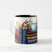 水彩の花野花マグカップ ツートーンマグカップ (正面左)