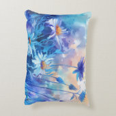 水彩の花:アクセントフローラ装飾用クッション アクセントクッション (裏面(縦))