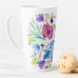 水彩の花 カフェラテマグ