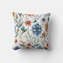 水彩の花 クッション