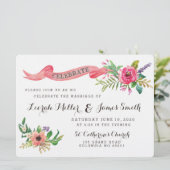 水彩の花（バナー付き） 招待状 (スタンド正面)