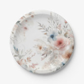 「水彩の花:フローラモダン紙プレート ペーパープレート (正面)