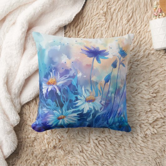 水彩の花 – フローラ装飾用クッション クッション (ブランケット)