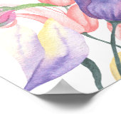 水彩の花 – ブライダルシャワーウェルカムサイン ポスター (角)