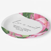 水彩の花 – ブライダルシャワー ペーパープレート (アングル)