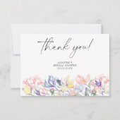水彩の花 – 感謝してい youブライダルシャワー サンキューカード (正面)
