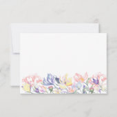 水彩の花 – 感謝してい youブライダルシャワー サンキューカード (裏面)