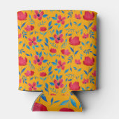 水彩の花：手継ぎ絵を描目なし 缶クーラー (裏面)