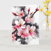 水彩の花 - 桜 カード (黄色い花)