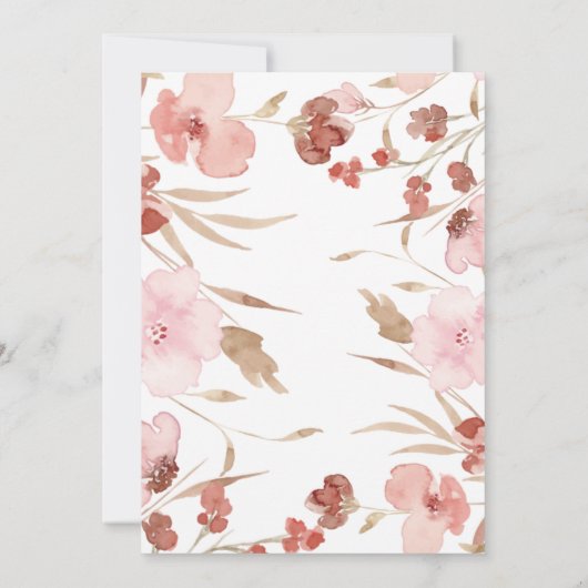 水彩の草原とシャンパングラスの退職祝い 招待状 (裏面)