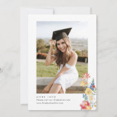 水彩の草原の野生の花　ボヘミアンの卒業パーティー 招待状 (裏面)