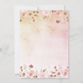 水彩の草原 ピンクの花 赤ちゃんの成長  招待状 (裏面)