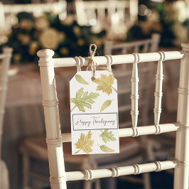 水彩の落ち葉 感謝祭 ギフトタグ