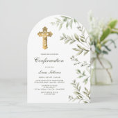 水彩の葉のアーチ確認 招待状 (スタンド正面)