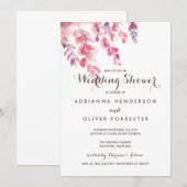 水彩の葉のシックな結婚前パーティー 招待状 (正面/裏面)