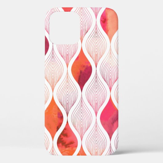 水彩の葉のテクスチャ繰り返しパタモダンーン Case-Mate iPhoneケース (裏面)