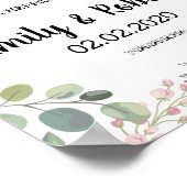 水彩の葉のブランチ結婚葉 ポスター (角)