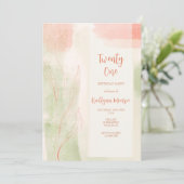 水彩の葉の招待状 招待状 (スタンド正面)