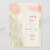 水彩の葉の招待状 招待状 (正面/裏面)