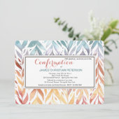 水彩の葉の招待状 招待状 (スタンド正面)