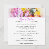 水彩の葉の結婚式招待状 招待状 (裏面)