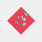 水彩の葉の茎 スタンダードカクテルナプキン (角)