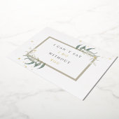 水彩の葉を使ったブライズメイドへのプロポーズ 箔招待状 (回転した状態)